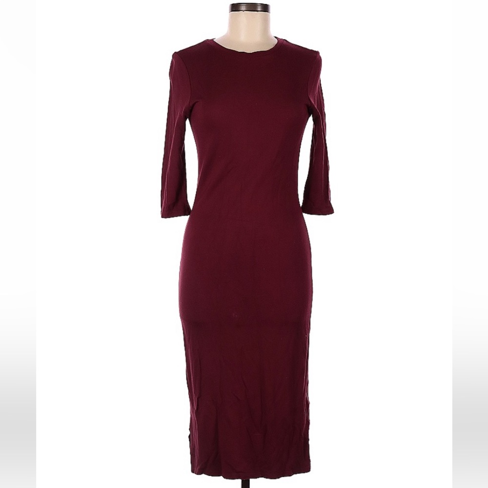 Topshop Bodycon Burgundy Dress Size 6